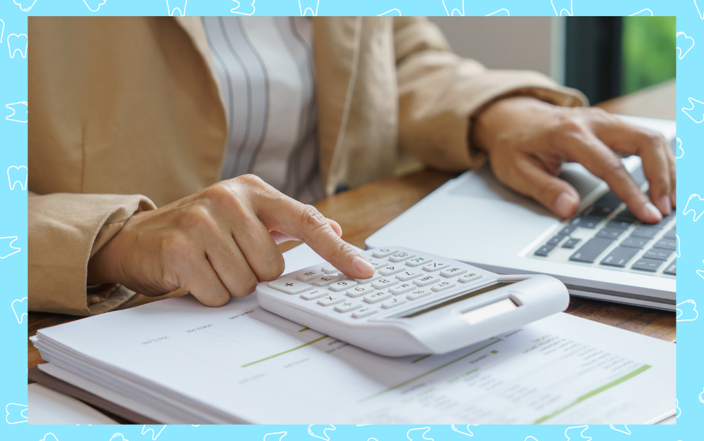 Calculating cost budget and investment with calculator.