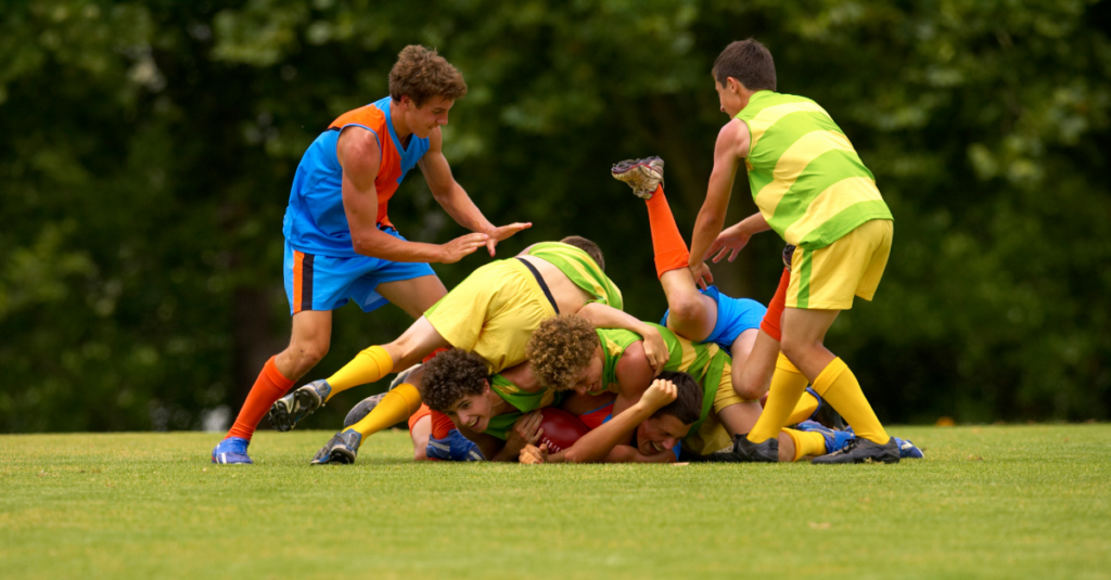 Players competing for Australian football.